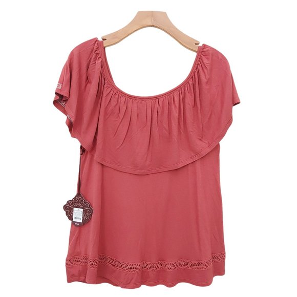 Knox Rose Top Blouse Womens Small Rust Sleeveless Embroidered Bohemian - Picture 2 of 9